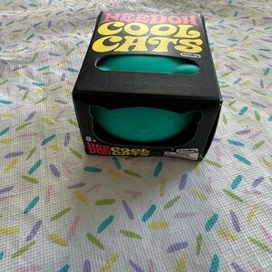 Needoh Cool Cats Teal Cat Stress Ball (In Box)